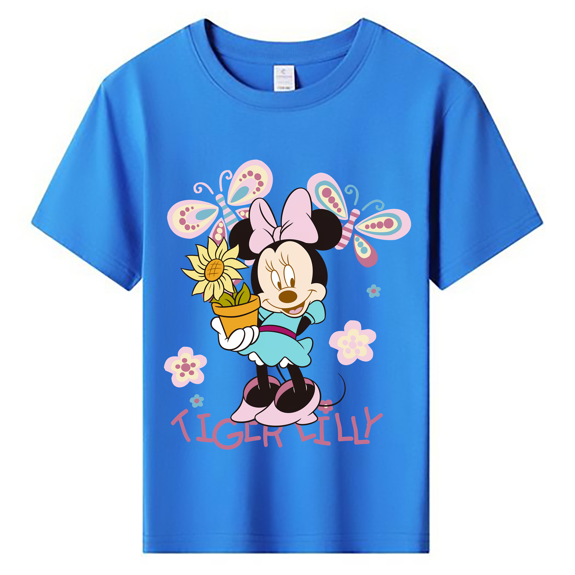 （画像用） ミッキーマウス Mickey Mouse 綿100％キッズTシャツ（フロントプリント）